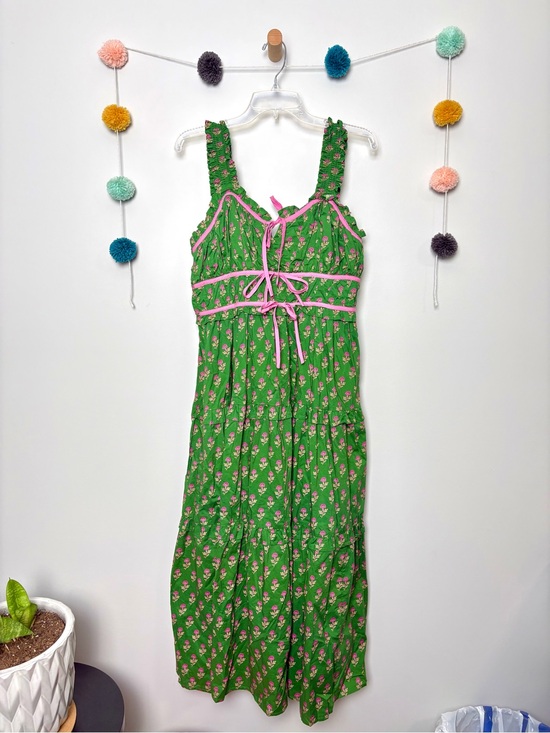 entro Dresses & Skirts - Entro The Francie Green and Pink Floral Mid Dress